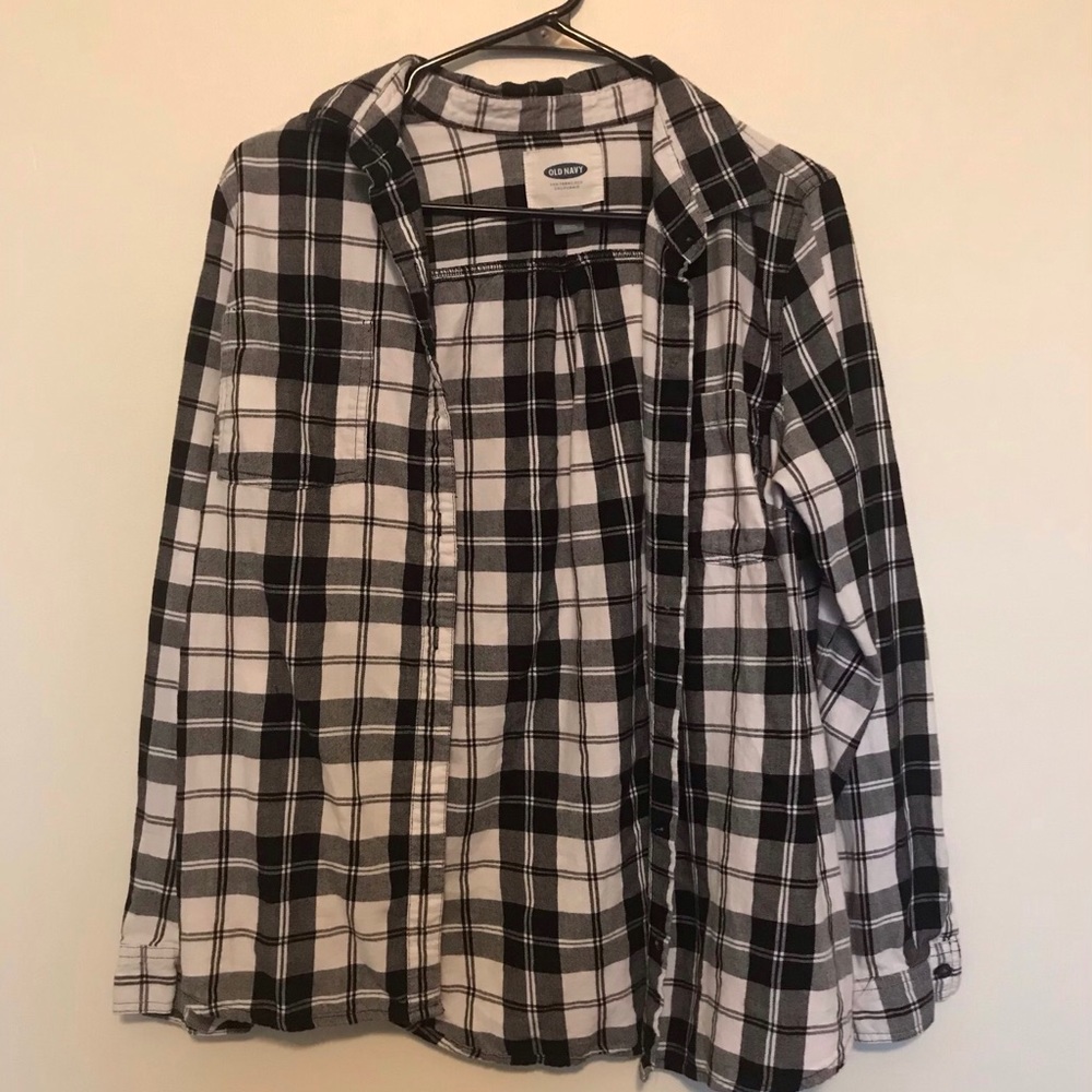 Black and White Flannel Shirt